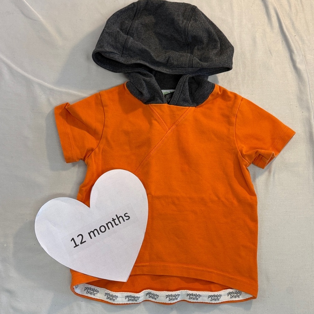 PK Peekaboo Beans orange and Grey Hooded Sweatshirt with Decorative Trim